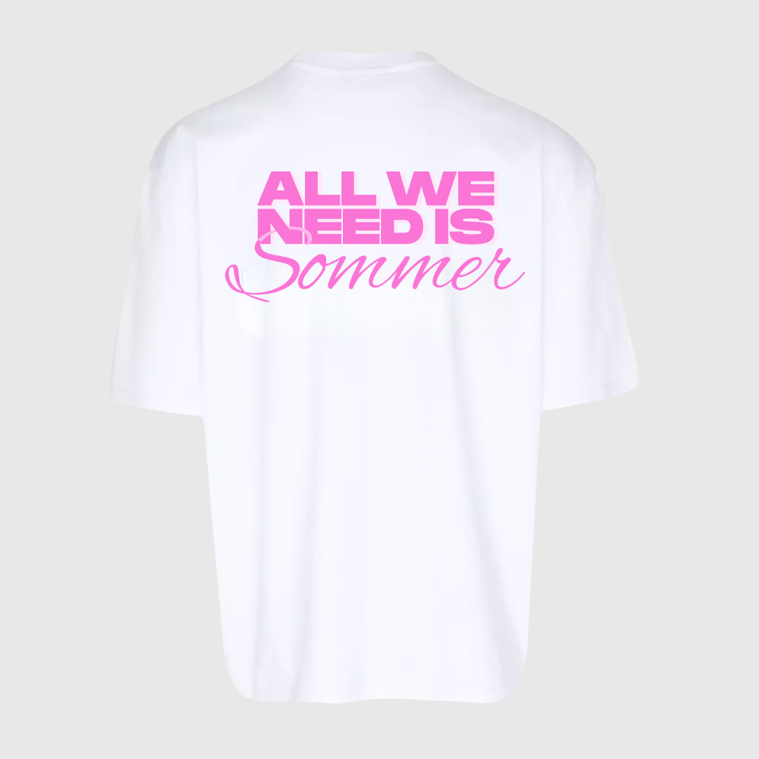 ALL WE NEED IS SOMMER - OVERSIZED SHIRT WEISS