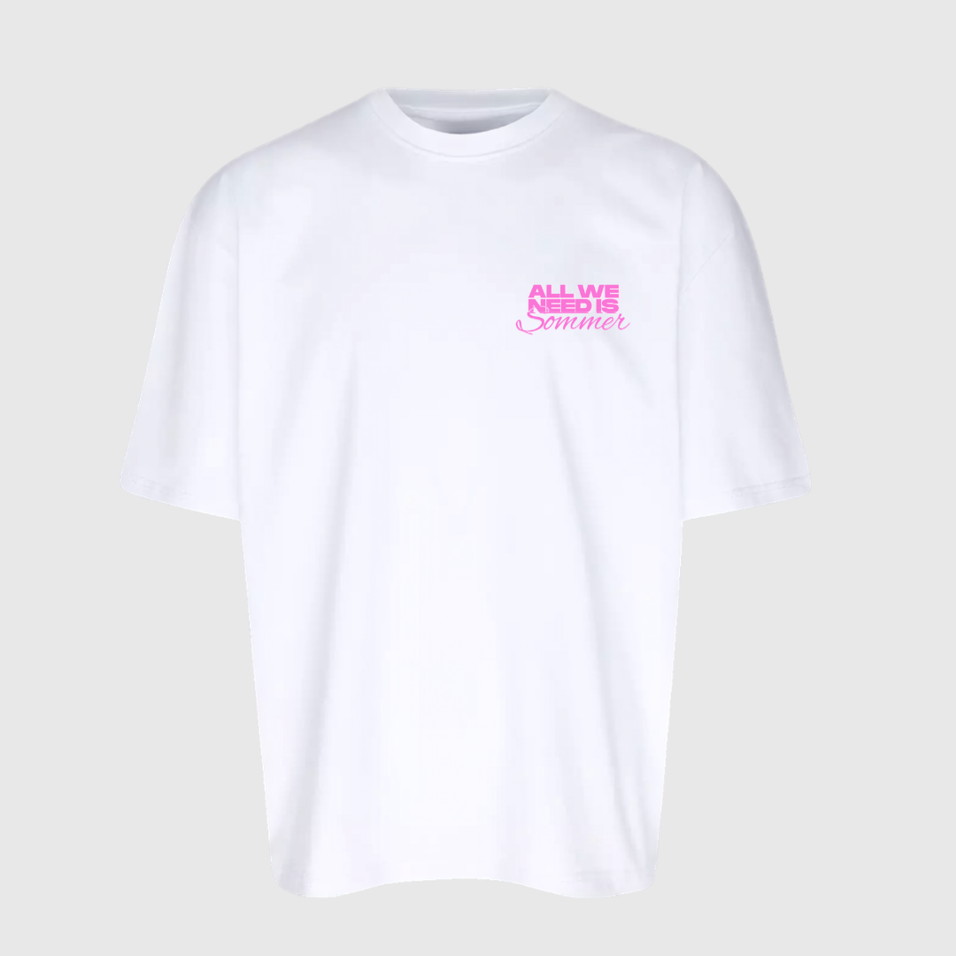 ALL WE NEED IS SOMMER - OVERSIZED SHIRT WEISS