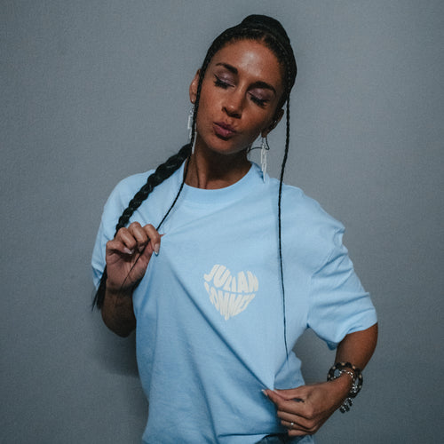 JULIAN SOMMER HERZ - OVERSIZED SHIRT BABY BLUE